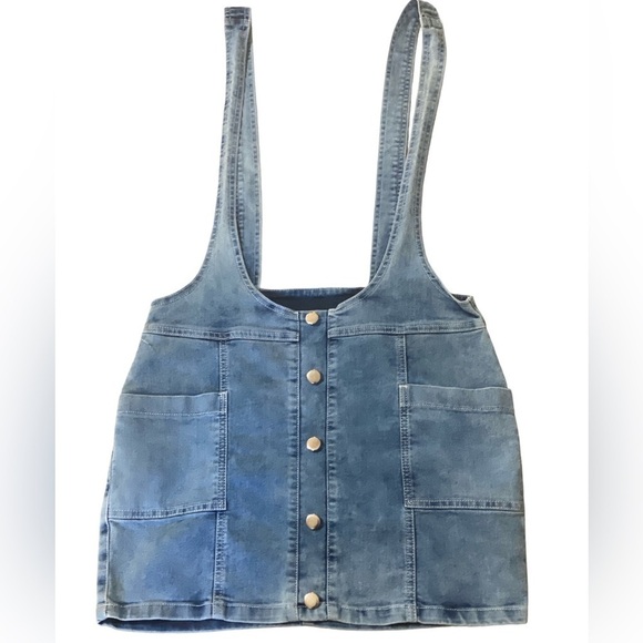 ATIPICAL Denim Country Western Concert Romper Jumper Mini Dress Size Large ECU - Picture 3 of 10